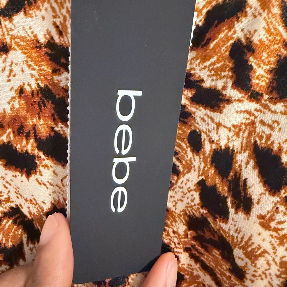 Bebe  Animal Print Midi Dress Size L - Picture 8 of 9